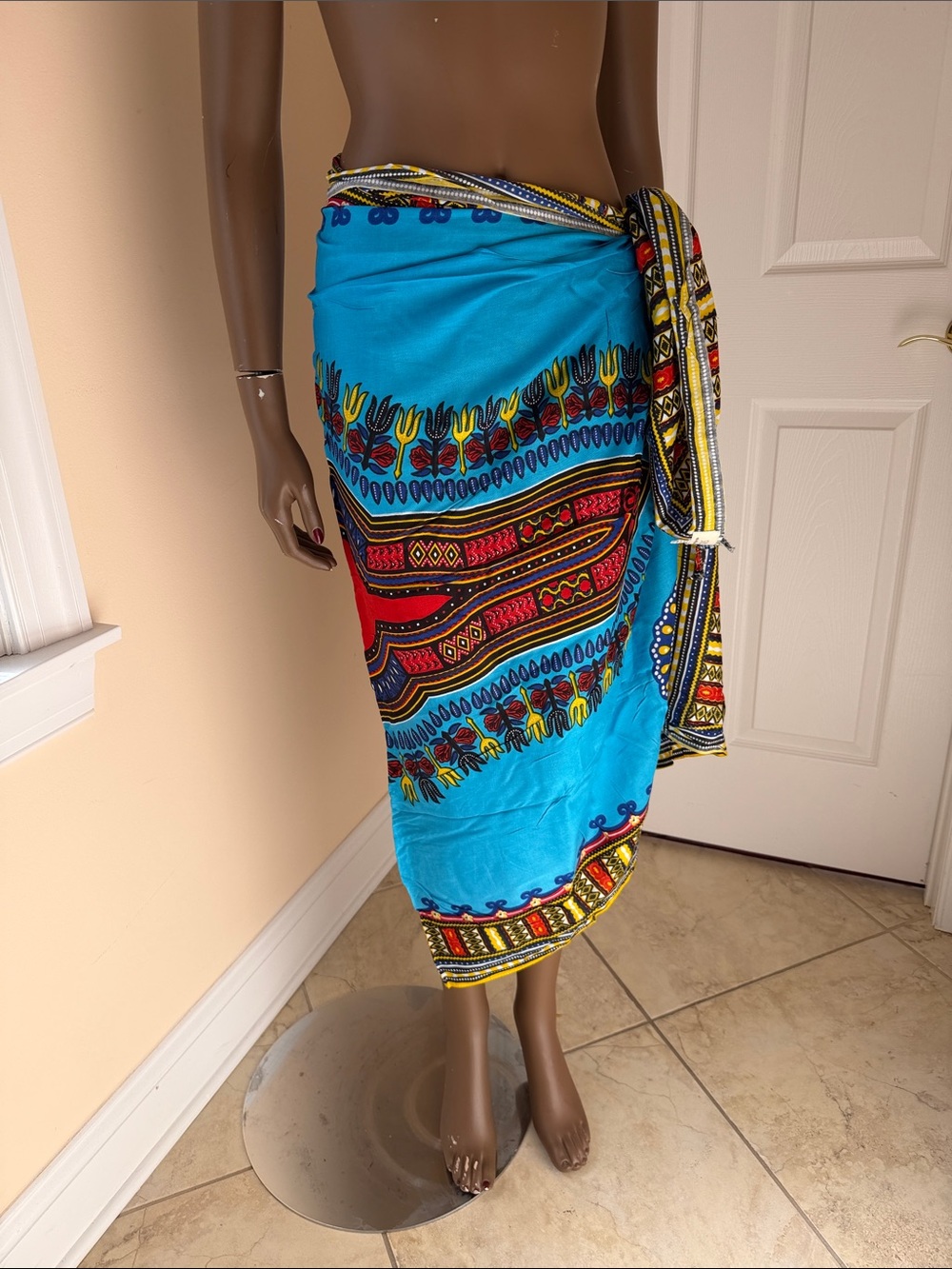 SOLEI Vibrant Turquoise Printed Women’s Sarong Wrap